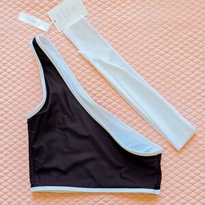 BAIIA, New, Coco Reversible Swim Top Chest Piece & Sash Tie, US Size 4